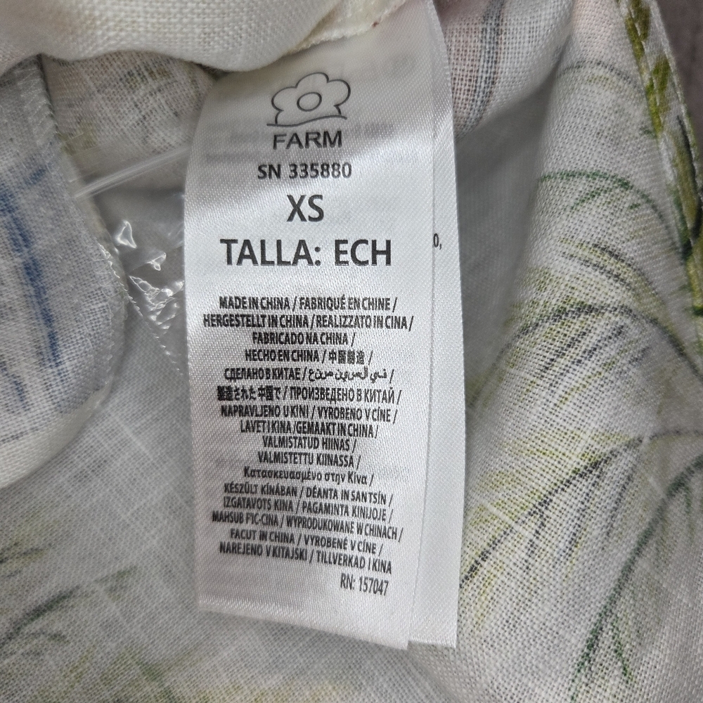 Farm Rio Latin Trip Scarves Shirt XS NWT - Picture 7 of 8